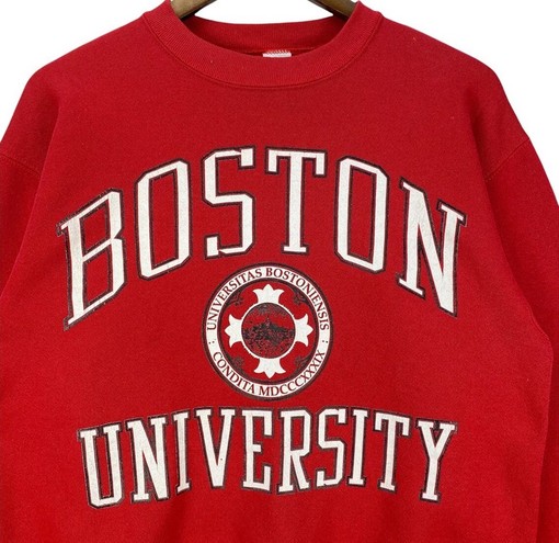 Vintage 90s Boston University Massachusetts Crewneck Sweatshirt - Gift for Her or Him