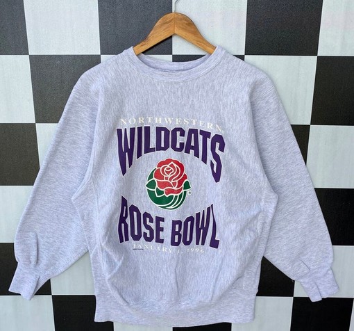 Vintage 90s Champion Northwestern Wildcats Rose Bowl Sweatshirt - Fan Apparel