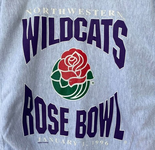 Vintage 90s Champion Northwestern Wildcats Rose Bowl Sweatshirt - Fan Apparel - Image 2