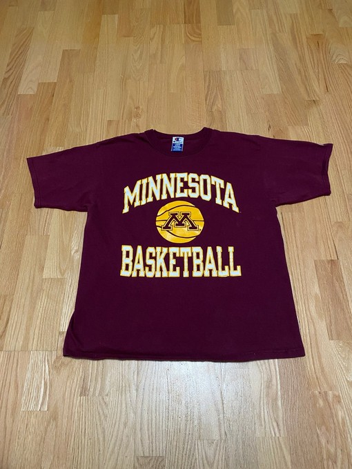 Vintage 90s Champion University of Minnesota Basketball Short Sleeve T-Shirt for Football Lover Gifts