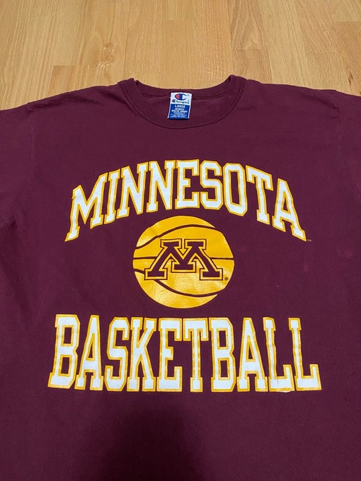 Vintage 90s Champion University of Minnesota Basketball Short Sleeve T-Shirt for Football Lover Gifts - Image 2