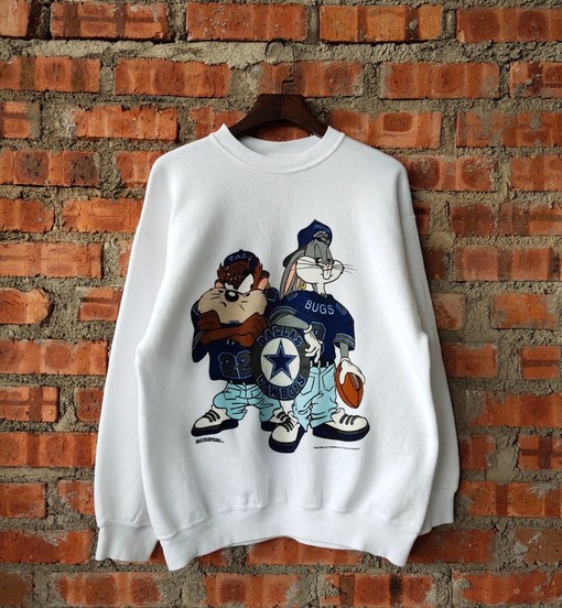 Vintage 90s Dallas Cowboys Tazmania Unisex Sweatshirt Hoodie Shirt Great for NFL Fans
