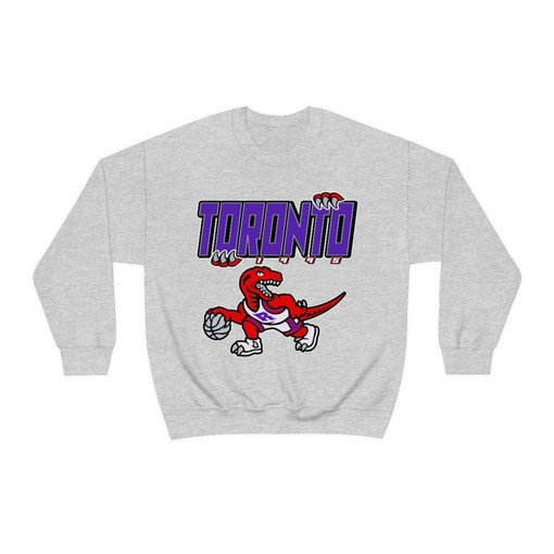 Vintage 90's Dinosaur NBA Sweatshirt Hoodie Shirt for Toronto Raptors Fans