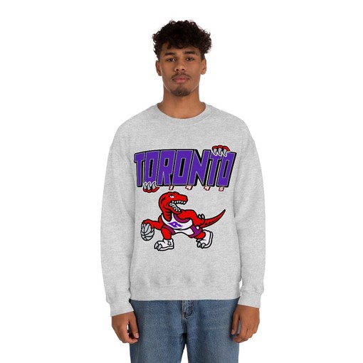 Vintage 90's Dinosaur NBA Sweatshirt Hoodie Shirt for Toronto Raptors Fans - Image 4