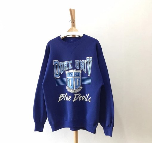 Vintage 90s Duke University Blue Devils Crewneck Sweatshirt, T shirt, Hoodie in a Retro Style