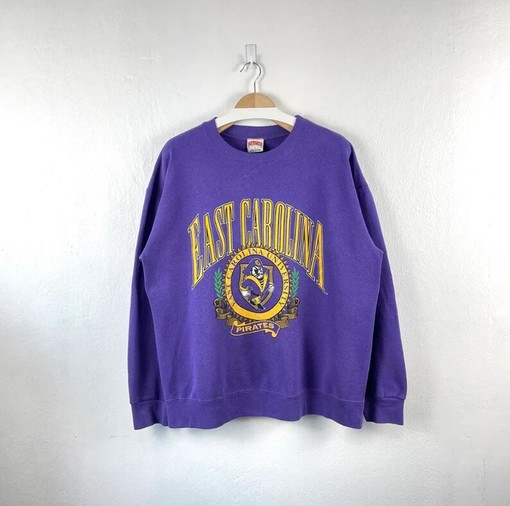 Vintage 90s East Carolina University Pirates Sweatshirt and Hoodie, NCAA Shirts for Men and Women