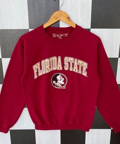 Vintage 90s Florida State Sweatshirt - Jumper Florida State Crewneck - Big Logo Florida State Pullover Shirt