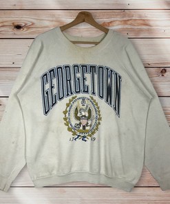 Vintage 90s Georgetown University Hoyas Crewneck Sweatshirt - NCAA Shirts for Men and Women