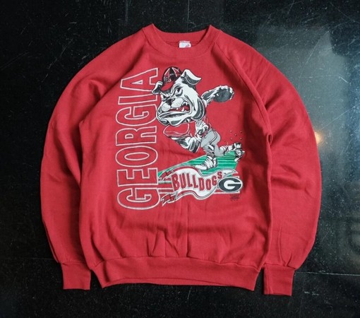 Vintage 90s Georgia Bulldogs Football Sweatshirt and T-Shirt Set - NCAA Shirts for Kids and Adults