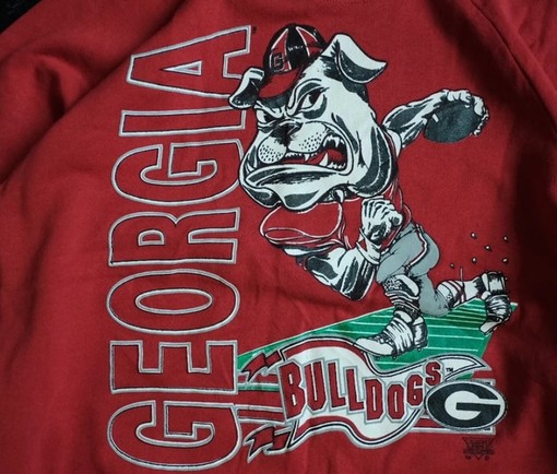 Vintage 90s Georgia Bulldogs Football Sweatshirt and T-Shirt Set - NCAA Shirts for Kids and Adults - Image 2
