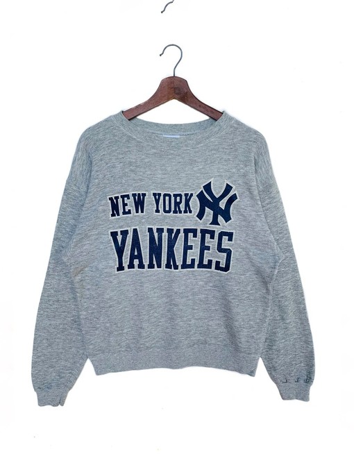 Vintage 90s Hanes New York Yankees Big Logo Unisex Sweatshirt Hoodie Shirt - Retro Baseball Apparel