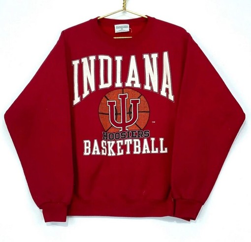 Vintage 90s Indiana Hoosiers Basketball Crewneck Sweatshirt, T-Shirt, and Hoodie with Classic Design