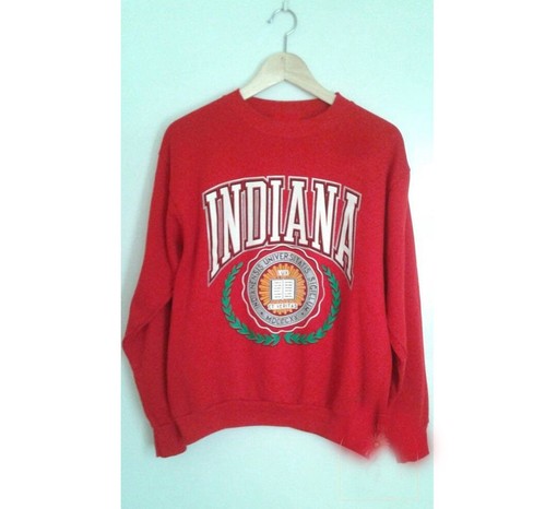 Vintage 90s Indiana Hoosiers University Crewneck Sweatshirt with Football Vintage Shirt