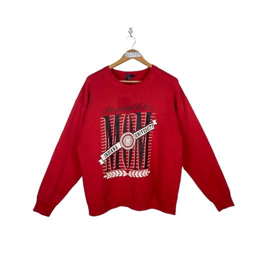 Vintage 90s Indiana University Mom Pullover Crewneck Sweatshirt for NCAA Fans - Show Your State University Spirit