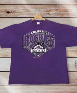 Vintage 90's Logo 7 MLB Colorado Rockies Crewneck Tee, Sweatshirt and Hoodie Graphic Shirts for Fans