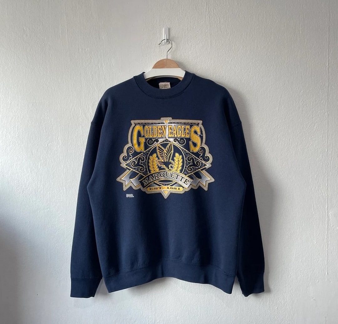 Vintage 90s Marquette University Golden Eagles Crewneck Sweatshirt, College Shirts, Gift For Her, Gift For Him