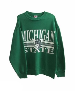 Vintage 90s Michigan State Spartans Football Sweatshirt - NCAA Fan Gear for Fans