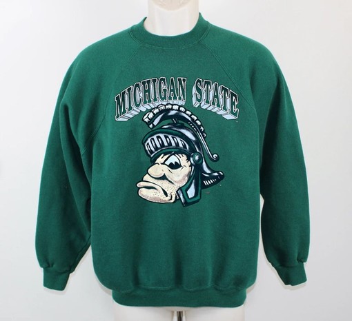 Vintage 90s Michigan State Spartans Sweatshirt Featuring Classic Quote - NCAA Apparel