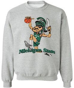 Vintage 90s Michigan State Spartans Sweatshirt, Michigan State University Hoodie - NCAA Fan Gear