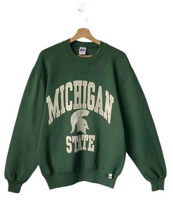 Vintage 90s Michigan State Spartans Sweatshirt with University Logo - NCAA Fan Gear