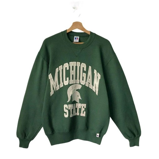 Vintage 90s Michigan State Spartans Sweatshirt with University Logo - NCAA Fan Gear