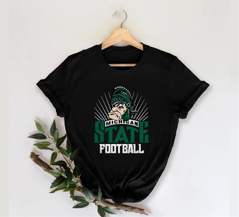 Vintage 90s Michigan State Sweatshirt Hoodie Shirt, Retro MSU Apparel Gift with NCAA Shirts for Men - Image 3