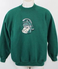 Vintage 90's Michigan State University Spartans Sweatshirt, Retro NCAA Shirts for Women