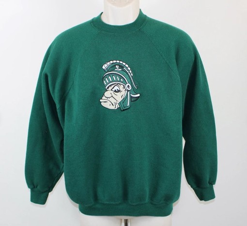 Vintage 90's Michigan State University Spartans Sweatshirt, Retro NCAA Shirts for Women