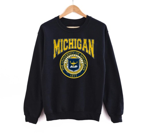 Vintage 90s Michigan Wolverines Sweatshirt or Hoodie Shirt, Retro U of M Apparel Gift with State University Shirt - Image 3