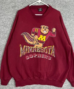Vintage 90s Minnesota Golden Gophers Sweatshirt Big Graphic Crewneck for Football Lover Gifts
