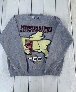 Vintage 90s Mississippi State University NCAA Sport Shirt - Franchise Logo Design