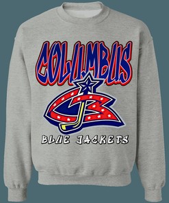 Vintage 90's NHL Columbus Blue Jackets Sweatshirt Hoodie T-Shirt A Must-Have for Hockey Enthusiasts