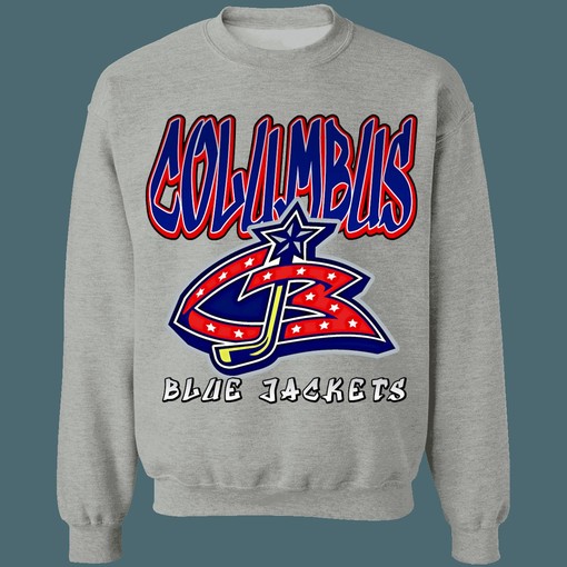 Vintage 90's NHL Columbus Blue Jackets Sweatshirt Hoodie T-Shirt A Must-Have for Hockey Enthusiasts