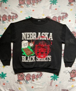Vintage 90's Nebraska Black Shirts Sweatshirt Hoodie, NCAA Gist Fans Football