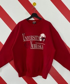 Vintage 90s Nebraska Cornhuskers Sweatshirt and Hoodie with University Nebraska Sweater - NCAA Retro Shirt
