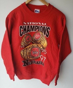 Vintage 90s Nebraska Cornhuskers University Of Sweatshirt and Retro T-Shirt with Nebraska Hoodie NCAA Shirts