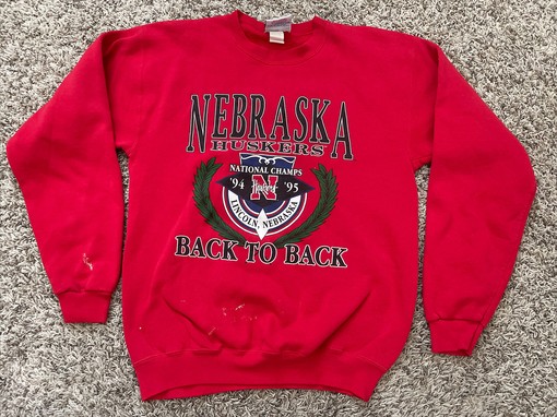 Vintage 90's Nebraska Huskers Back to Back Champs Sweatshirt Hoodie, NCAA Apparel