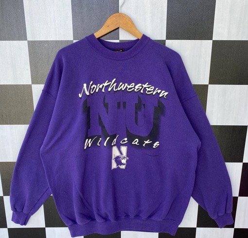 Vintage 90s Northwestern Wildcats Sweatshirt, Retro NCAA Shirts, Gift For Her, Gift For Him, Hoodie