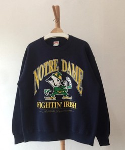 Vintage 90s Notre Dame Fighting Irish Crewneck Sweatshirt, Authentic Sweatshirt