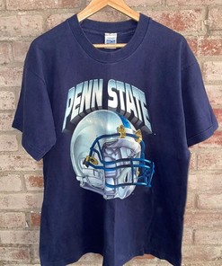 Vintage 90s Penn State Nittany Lions Helmet T-Shirt Sweatshirt Pullover Hoodie - Reprinted Gifts for NCAA Fans