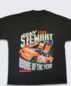 Vintage 90s Tony Stewart NASCAR Rookie of the Year Tee Shirt, Retro NASCAR Shirts, Hoodie