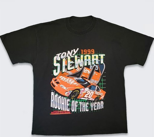 Vintage 90s Tony Stewart NASCAR Rookie of the Year Tee Shirt, Retro NASCAR Shirts, Hoodie