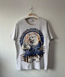 Vintage 90s UConn Huskies Connecticut Huskies T-Shirt - Sweatshirt, Gifts for NCAA Fans American University T Shirt