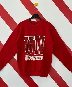 Vintage 90s University Nebraska Sweatshirt and Crewneck with Nebraska Cornhuskers Print - NCAA Retro Shirt