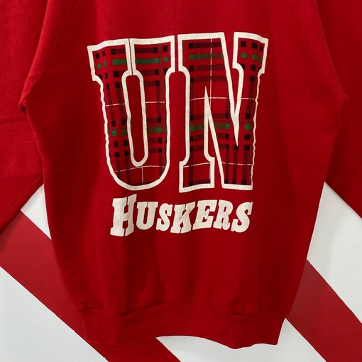 Vintage 90s University Nebraska Sweatshirt and Crewneck with Nebraska Cornhuskers Print - NCAA Retro Shirt - Image 2