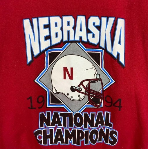 Vintage 90s University Of Nebraska Cornhuskers National Champs Sweatshirt and Retro T-Shirt with NCAA Print NCAA Shirts - Image 2