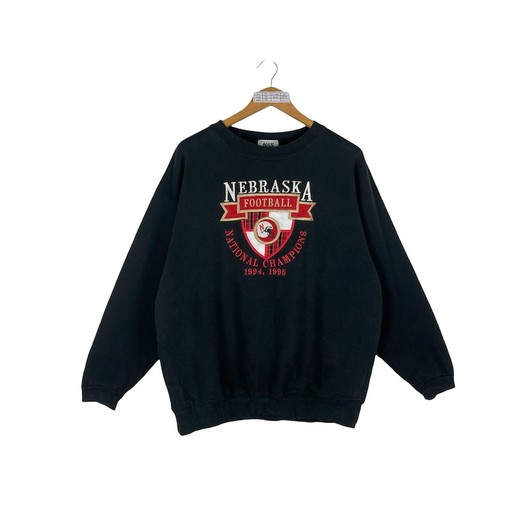 Vintage 90s University Of Nebraska Huskers Football National Champion 1994 - 1995 Print Pullover Crewneck NCAA Shirts