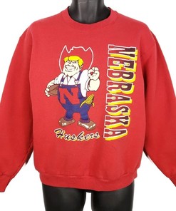 Vintage 90s University Of Nebraska Huskers Football National Champions Pullover Crewneck - NCAA Retro Shirt