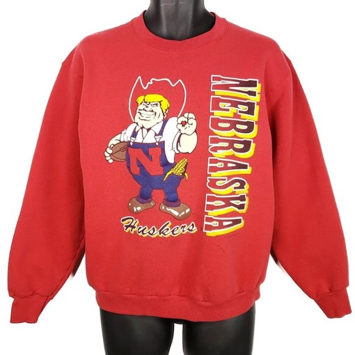 Vintage 90s University Of Nebraska Huskers Football National Champions Pullover Crewneck - NCAA Retro Shirt