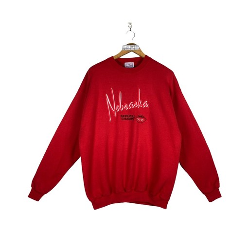 Vintage 90s University Of Nebraska Huskers Football Sweatshirt Reprint Pullover Crewneck NCAA Retro Shirt